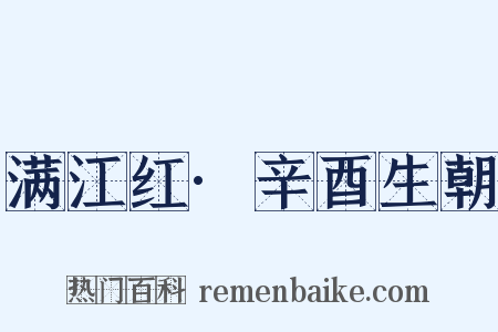 满江红·辛酉生朝是什么意思的图片